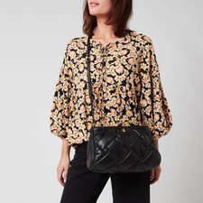 Kurt Geiger Kensington Black Soft Leather Gold Eagle Clutch Crossbody Bag