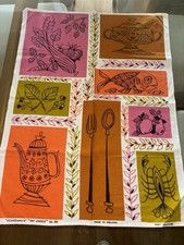 Vintage Irish Linen Tea Towel Scandinavia Fast Colours Made In Ireland Quirky