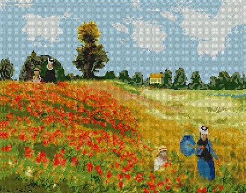 Monet poppy field counted - poppy,