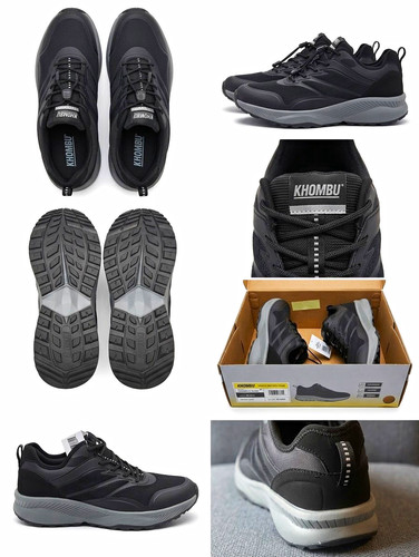 Khombu black grey lace low - up,