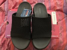 BNWT Skechers Women's GO WALK FLEX SANDAL IMPRESSED Sandals Sliders Black UK 7