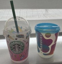 Starbucks Plastic Cold Drinks Cups x 2, Excellent Condition