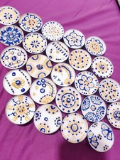 Set of 12 Henna Painted Tea Light Decorative Candles (Christmas, Diwali, Mehndi)