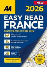 AA Easy Read France 2026 Road Atlas Map A4 Lastest Edition Large Scale (4443)