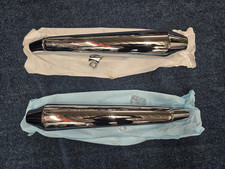 Genuine Pair Chrome Triumph Thruxton 900 08-16 Standard Exhaust Silencers