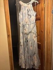 Roman Grey Floral Pleated Maxi