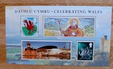 UK Mint Stamp Sheet Celebrating Wales. DATHLU CYMRU. The Welsh Dragon.