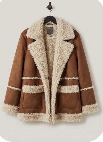 Papaya faux shearling - shearling, suede