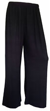 New Women Ladies Palazzo Plain Flared Wide Leg Pants leggings Baggy Trousers