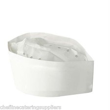 100x Forage Hats Chef Headwear, Disposable Catering White Chef Hat
