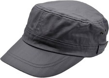 Mens Wax Black Military Cap