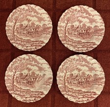 4 Myott Royal Mail Pink Bread / Side Plates 6.25"