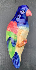 Vintage ceramic bird parrot wall pocket vase Made In Japan 40s 50s 60s