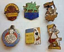 SIX VINTAGE ENAMEL BADGES BUTLINS HOLIDAY CAMP PWLLHELI 1949 - 1955