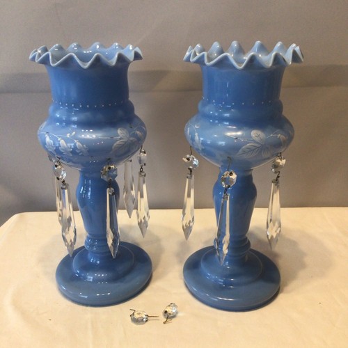 Pair vintage antique blue - antique,