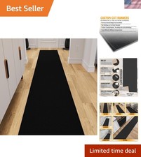 Ultra Thin Black Runner Rug 2'