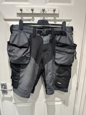  Snickers 6904 FlexiWork Holster Pocket Shorts Grey  Black Rare 56 Size 39 Waist