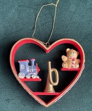 Vintage Hallmark Loving Memories Heart Curio Shelf Christmas Decoration B1
