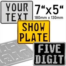 7x5 German Font Novelty Show Pressed Number Plates Name White Yellow Black Metal