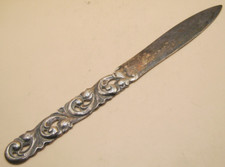 Vintage NORWAY Solid Silver Letter Opener With Scrolled Handle Brødrene Mylius