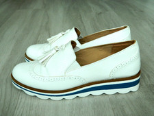 TU Sole Comfort Ladies Brogue Creeper Loafers White Size 6 / 39