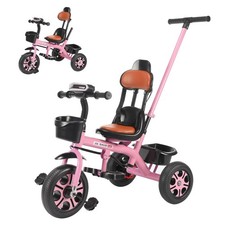 Kids Tricycle for 2-5 Years Old, Kids Trike with Basket and Removable Pedal UK