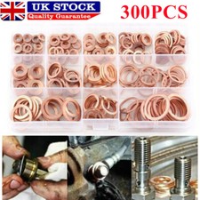 M5-M20 Assorted Solid Copper Car Engine Washers Crush Seal Flat Ring Gasket Set