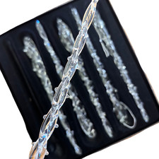Handmade Clear Glass Icicle Decorations - set of 6