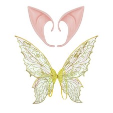 Kids Adults Cosplay Accessories Rubber Butterfly Fairy Wings Carnival Elf Ears