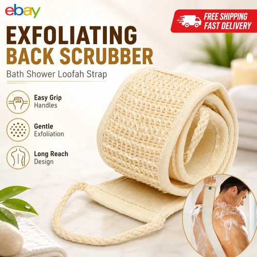 Natural loofah back scrubber - natural,