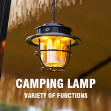 Rechargeable Retro Camping Lantern Lights for Tents Waterproof 4 Light Modes