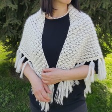 Crochet Bridal Pearl Shawl