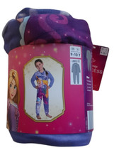Disney Princess Girls All In One Pyjamas For Kids Fleece Pjs Zipped Nightwear