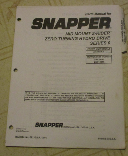 Snapper zm2200kv zero - zm2200kv,