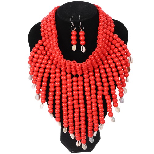 Set wooden beaded shell - set,