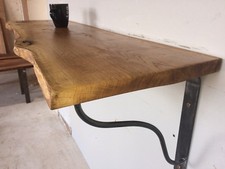 Reclaimed Solid Oak,breakfast bar,table,live Edge,hand Made,computer/tv Unit