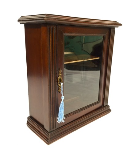 Antique wooden glass fronted - glass,