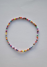 Large Anklet Boho Ankle Bracelet 11'' Stretchy Seed Bead Beach Handmade Random