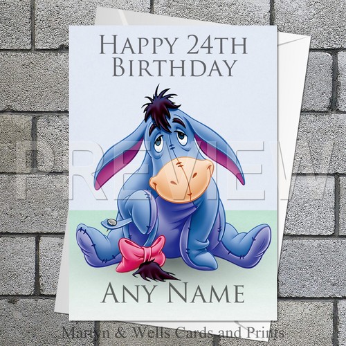 Eeyore birthday card 5x7 - eeyore,
