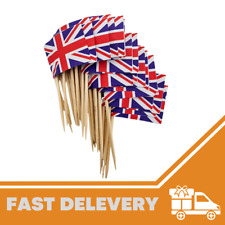 King Charles Coronation Union Jack Cupcake Topper Food Flags Cocktail Stick Pick
