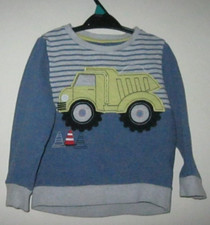 Nutmeg (Morrisons) Blue / Grey Long Sleeved Truck Sweatshirt. Age 3 - 4 years.
