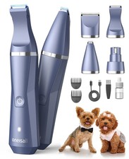 Dog Clippers Grooming Kit 4 in 1, Low Noise Dog Paw Trimmer & Dog Nail grinder.