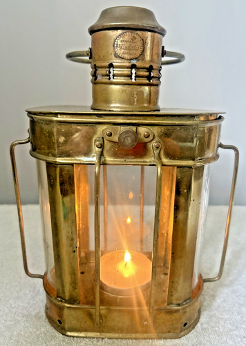 Brass oval lantern - brass,