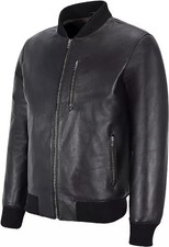 Black Bomber Leather Jacket