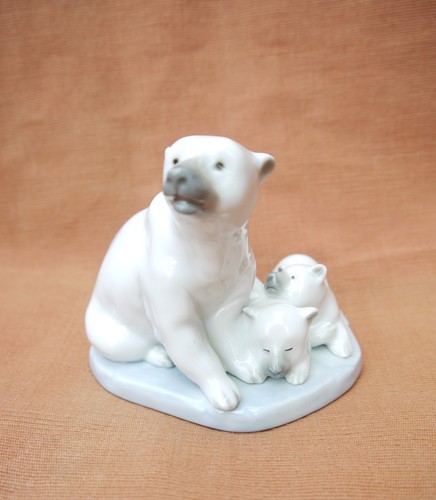 Lladro polar bear family - "polar,