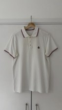 White Moncler Polo Shirt Size