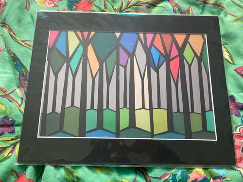 Cubist abstract mounted print - mounted,
