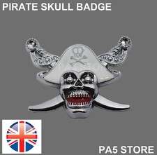 White hat pirate - badge, chrome