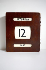 Vintage PERPETUAL CALENDAR Wooden Rolling - 1940's post office