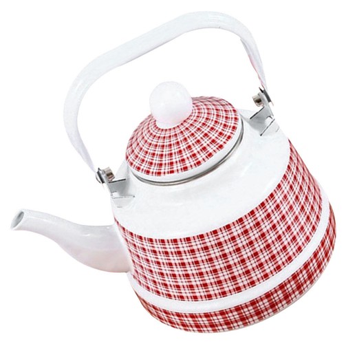 Vintage enamel tea kettle - enamel,